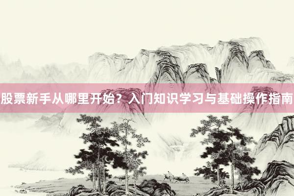 股票新手从哪里开始？入门知识学习与基础操作指南