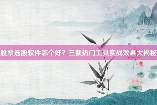 股票选股软件哪个好？三款热门工具实战效果大揭秘