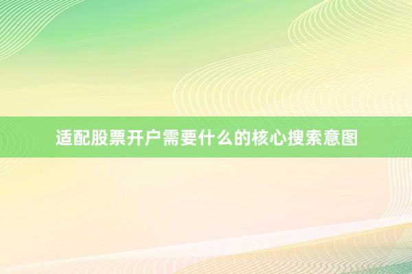 适配股票开户需要什么的核心搜索意图