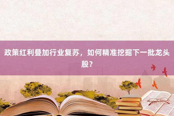 政策红利叠加行业复苏,如何精准挖掘下一批龙头股?